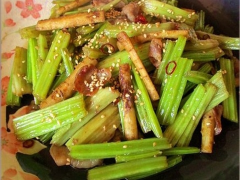 早春の香り・若ごぼう(葉ごぼう)の甘辛炒め